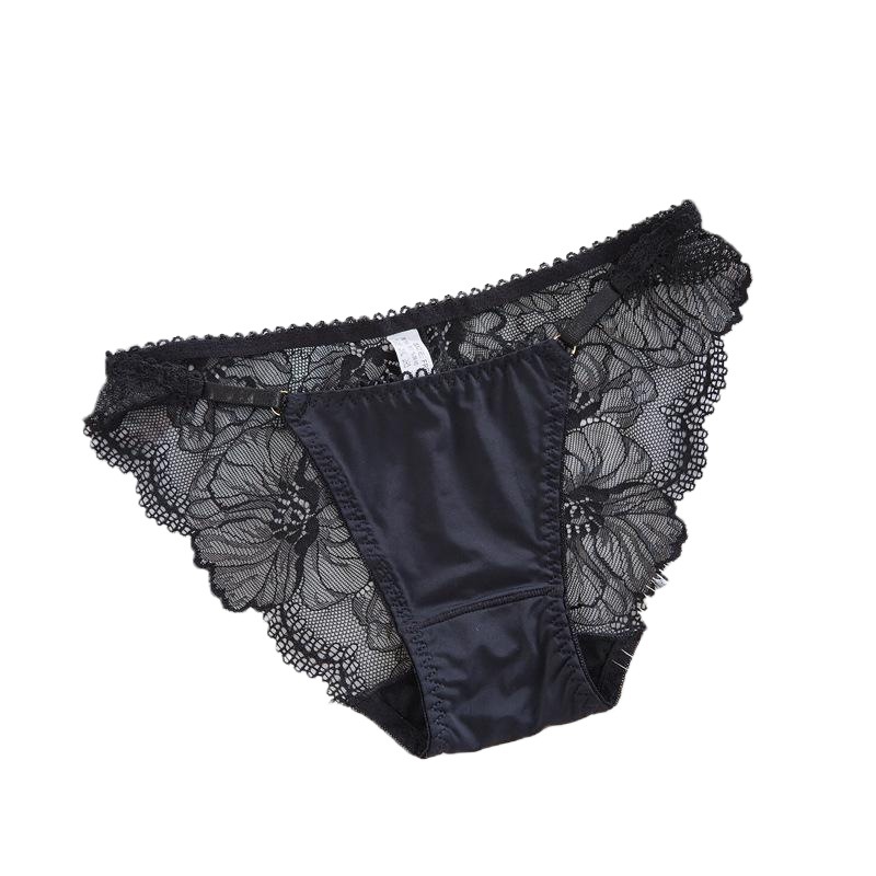 Xuan Mengqi New Ice Silk seamless women's underwear low waist sexy lace breathable women's briefs plus size