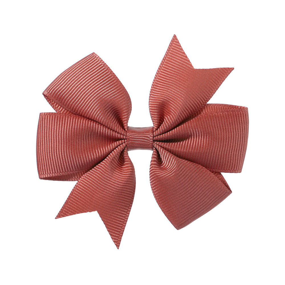 Picture of 53 Colors Amazon Hot Selling Six-Ear Pure Color Ribbed Fishtail Bow Hairpin Hair Accessories Kidsren's Headwear 564