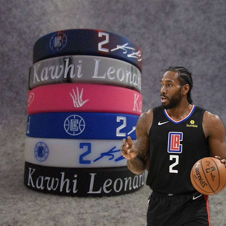 Clippers No. 2 star Leonard Leonard small card signature luminous sports bracelet silicone wristband fans