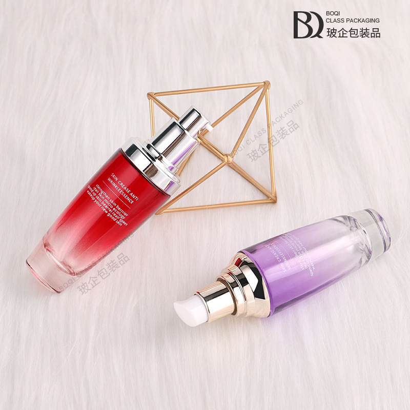 Picture of 50ml cosmetic essence glass bottle 30ml emulsion bottle press spray gradient pressure pump glass bottle in stock
