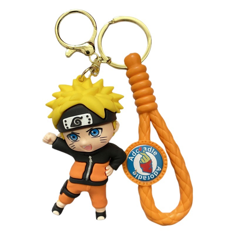 Anime Naruto keychain cartoon Naruto Kakashi doll bag pendant car key chain small gift