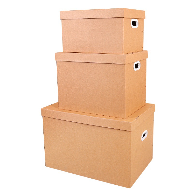 Special Hard Kraft Paper Box Storage Carton Strong Bearing Major Capacity Moving Carton with Lid Convenient Moving Storage Box