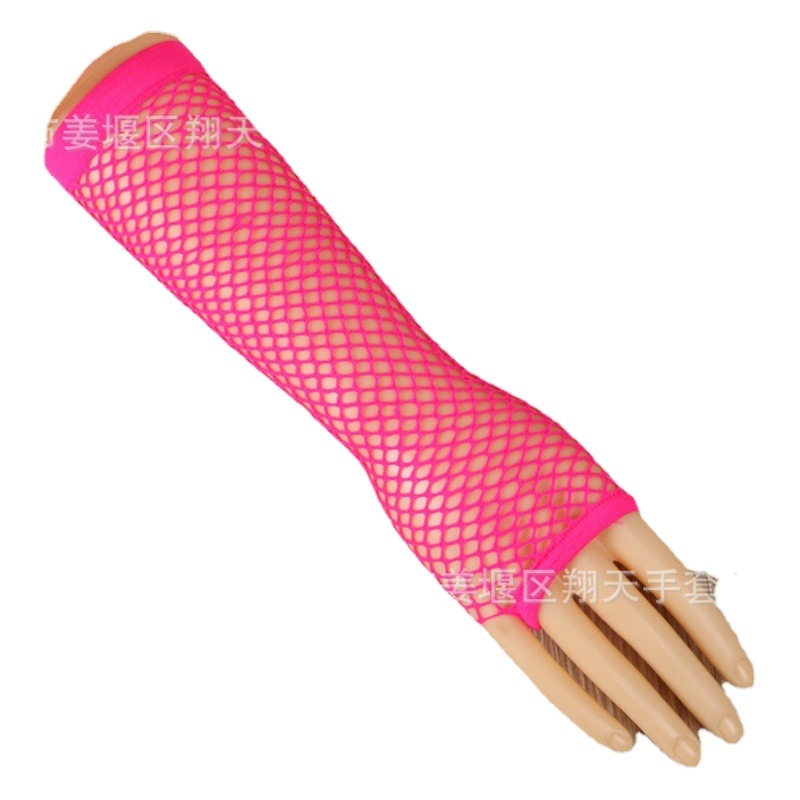 Cross-Border wind fishing net gloves mesh long gloves party ball punk half finger gloves sexy gloves