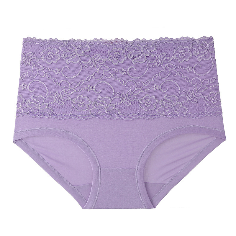 Picture of [4 Pack] plus fat breathable underwear cross-border European and American briefs lace high waist belly underwear manufacturers wholesale