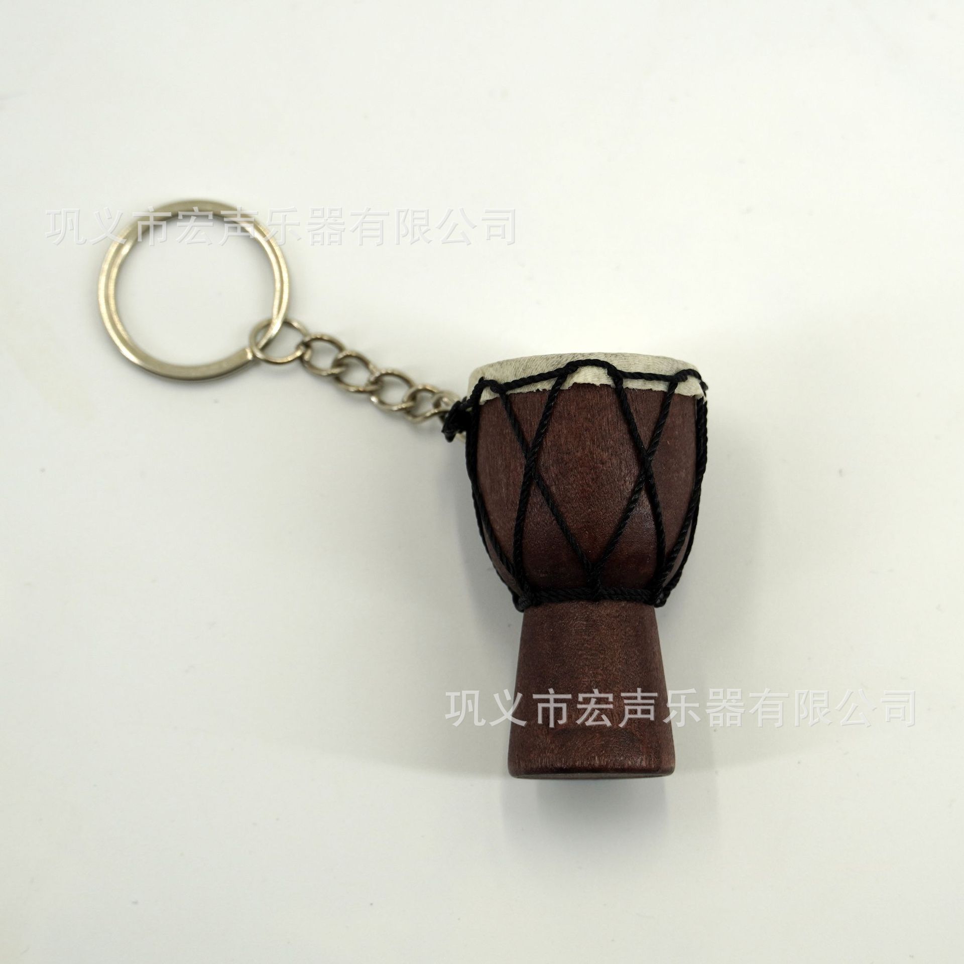 Picture of African Drum Pendant African Tambourine Necklace Jewelry Travel Gift Souvenir Solid Wood Handmade Sheepskin Sewing