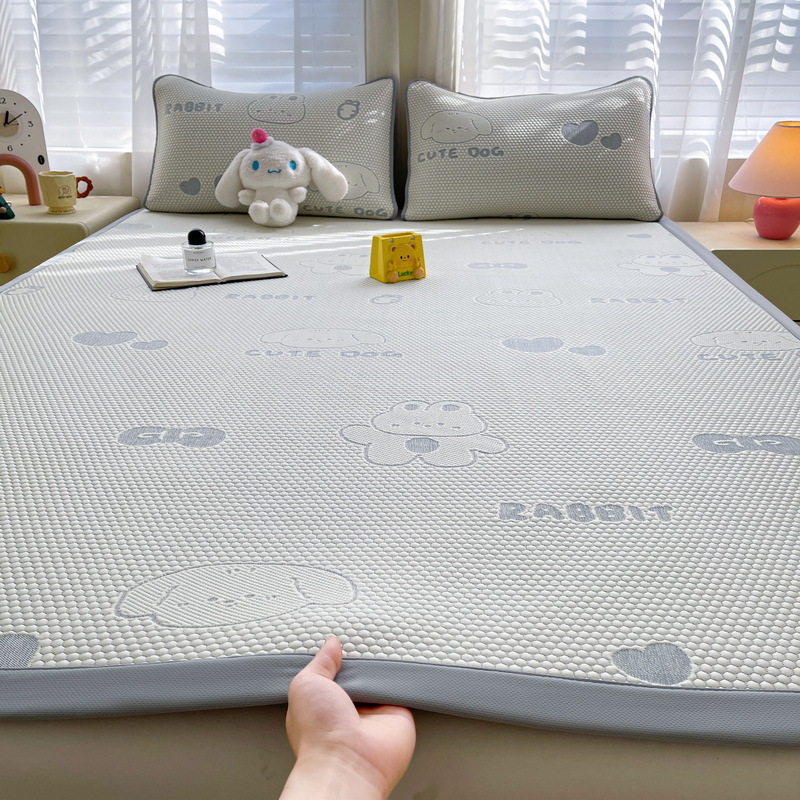 Picture of Bingdoudou Three-Piece Summer Cooling Mat Set, Ice Silk Mat Mattress, Machine Washable, Suitable for Infants and Toddlers, Air-Conditioned Soft Mat