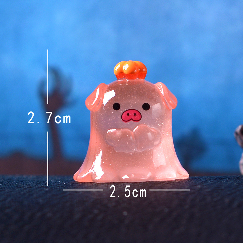 Picture of Halloween Cross-Border Cute Ghost Animal Luminous Micro Landscape Gardening Ornaments Car Central Control Decorative Accessories