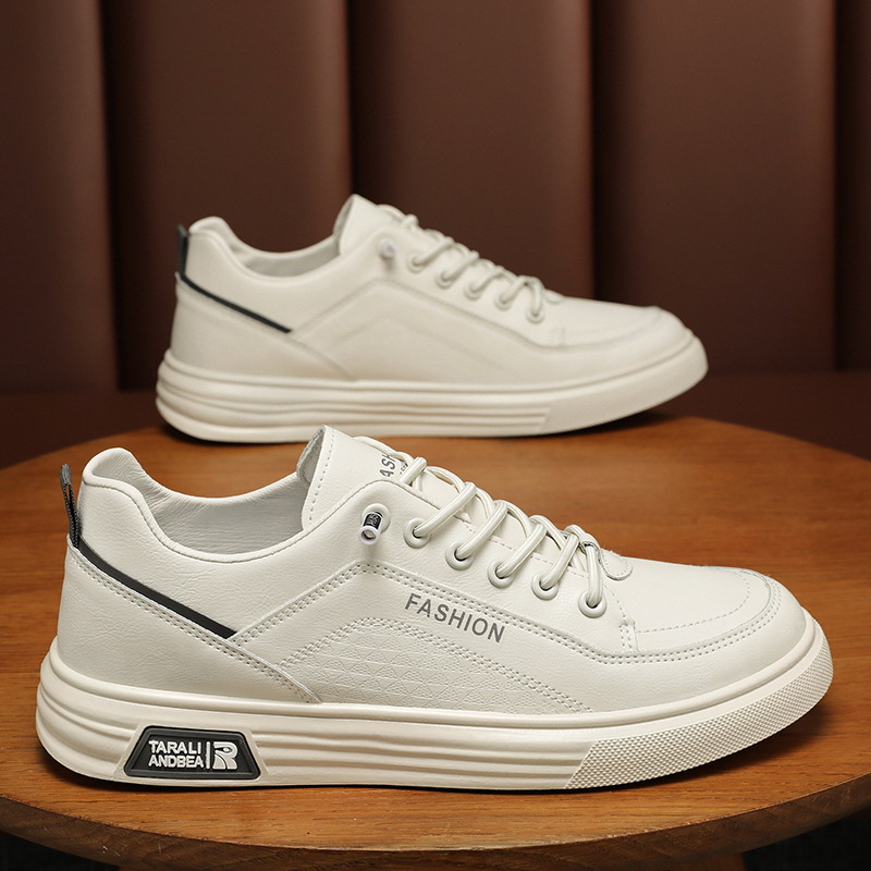 Summer Men's Shoes New Breathable White Shoes Men's Trendy All-match Low-top Leather Shoes Sneakers Casual Sneakers Trendy Shoes