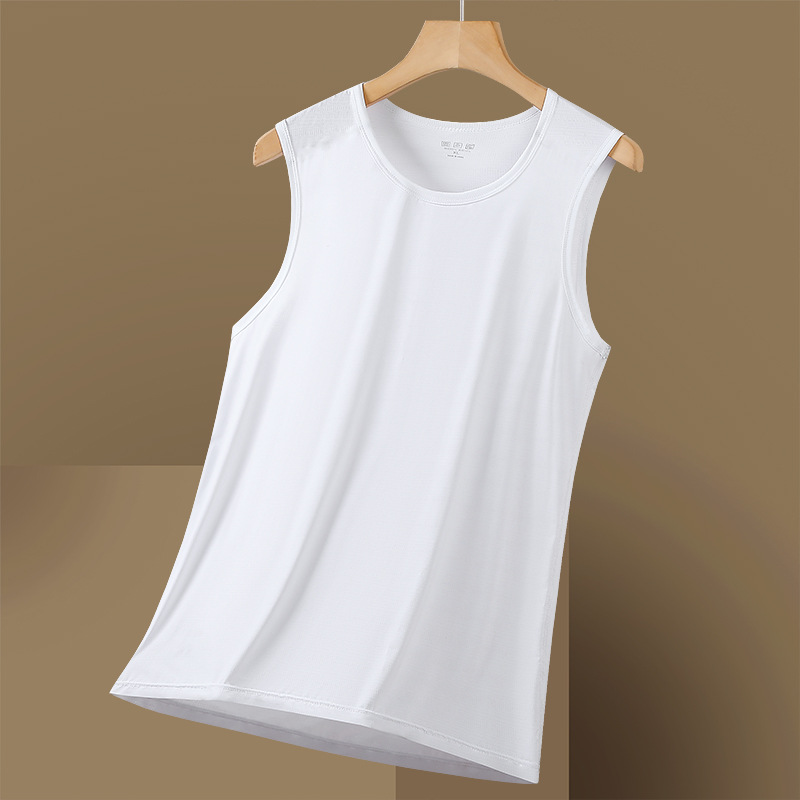 Picture of Summer Ultra-thin Breathable Sports Quick-drying Top Running Fitness Sleeveless T-shirt Ice Silk Elastic plus size Men's Vest