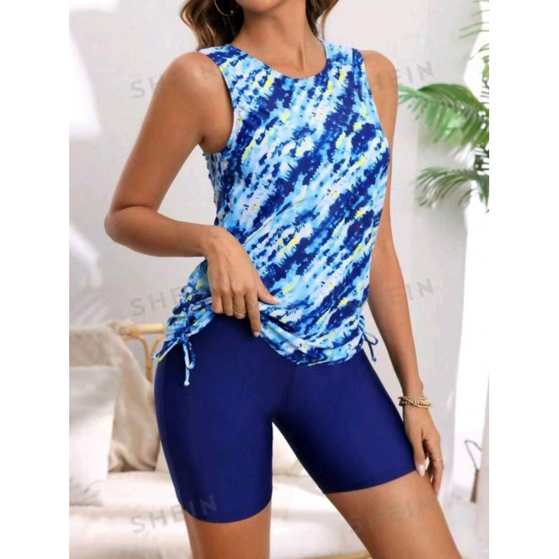Cross-border new sleeveless swimsuit conservative belly split two-piece girl bikini Europe and the United States foreign trade in stock wholesale