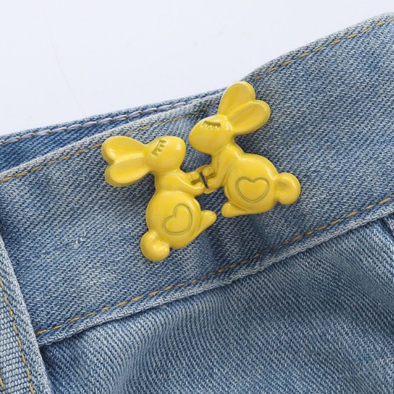 Picture of Chinese Knot Waist Buckle Pair Buckle Flat Bottom Removable Nail-free Seam-free Button Girl's Trouser Skirt Waist Size Change Artifact