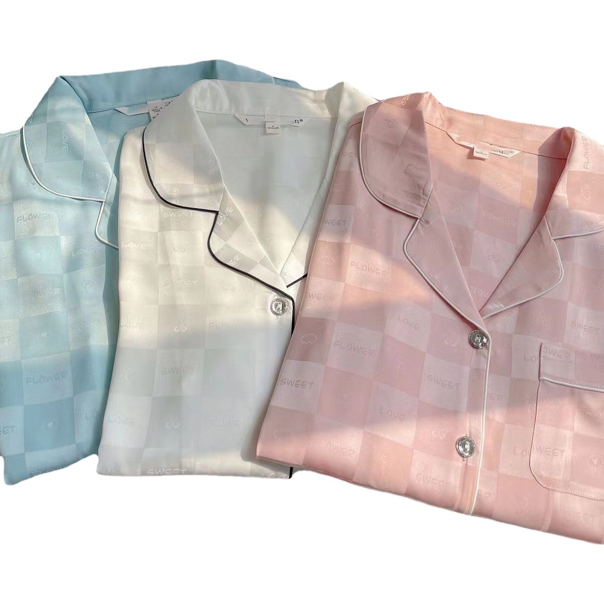 2023 Spring and Autumn Silk Pajamas Women's Long-sleeved Cardigan Solid Color Casual Simple High-end Young Women's Home Clothes