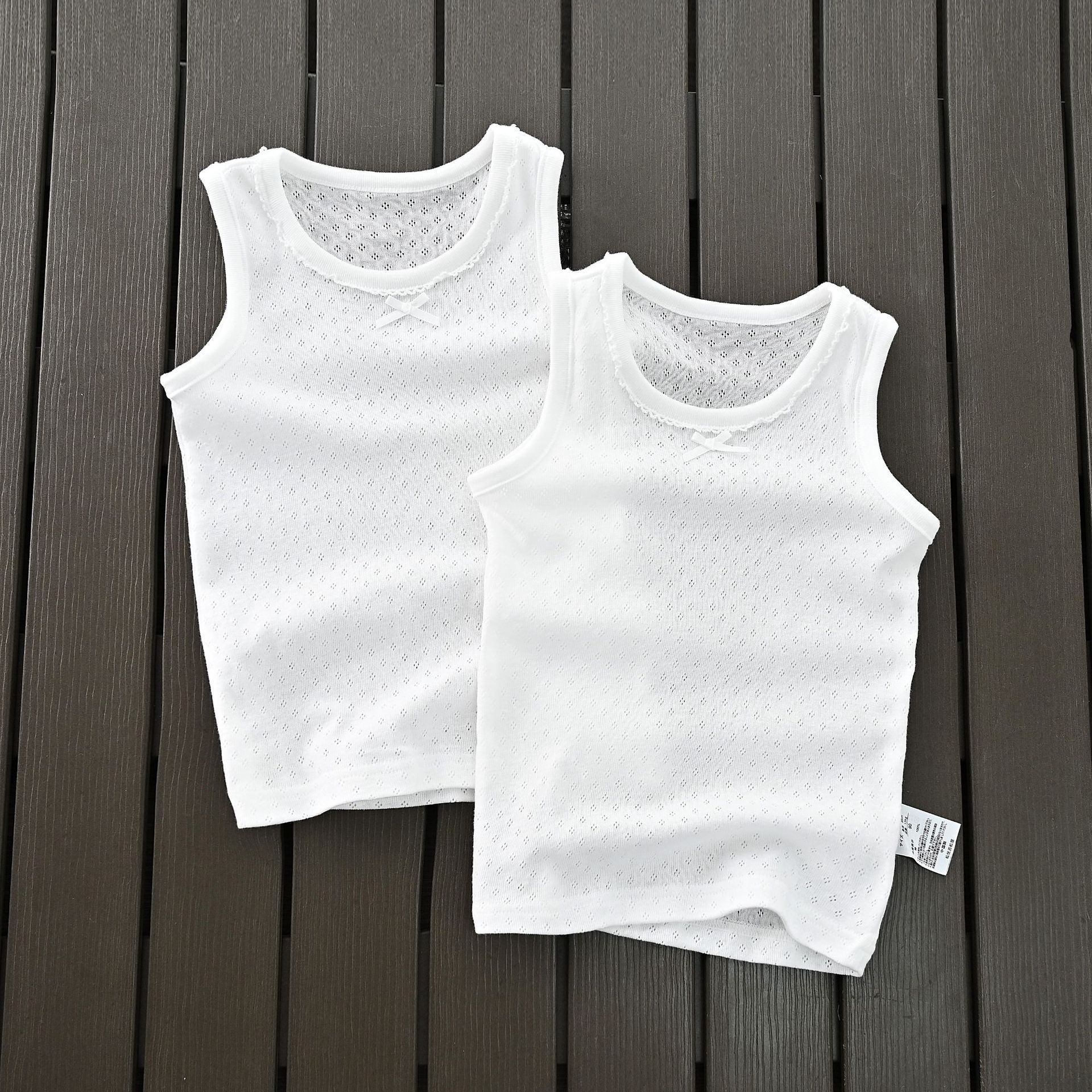 Picture of Export Kidsren's Clothing Source Factory Japanese Style Mesh Cut Out Cotton White Kidsren's Base Vest Sweat-Absorbent Men's