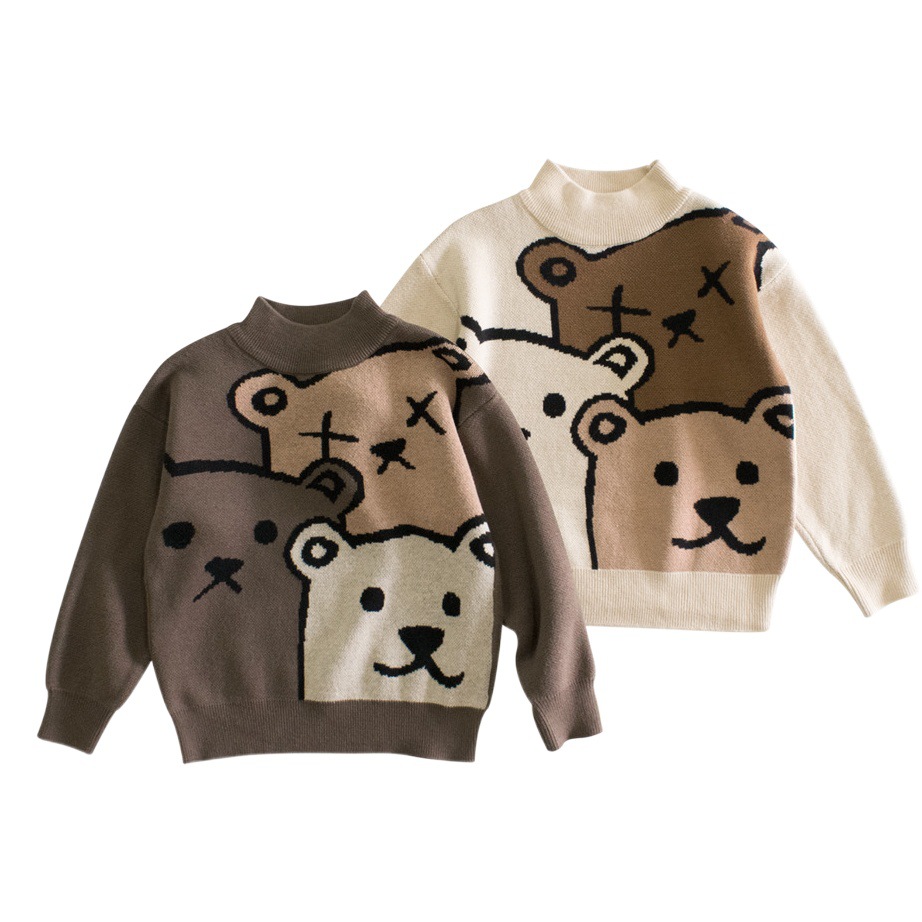 27kids cross-border children's clothing live supply children's sweater bear sweater baby boys' clothes one-piece delivery