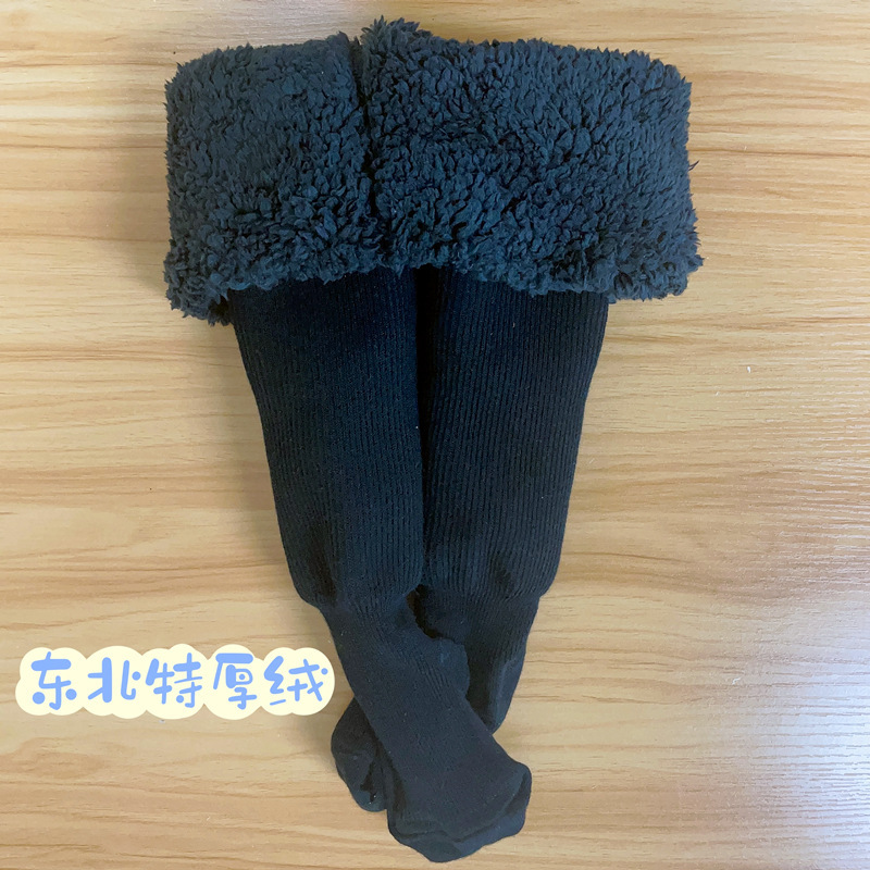 Picture of Girls' Leggings Autumn and Winter fleece-lined Baby Pantyhose Baby Warm Solid Color Children Pantyhose Thickened One-piece Pants