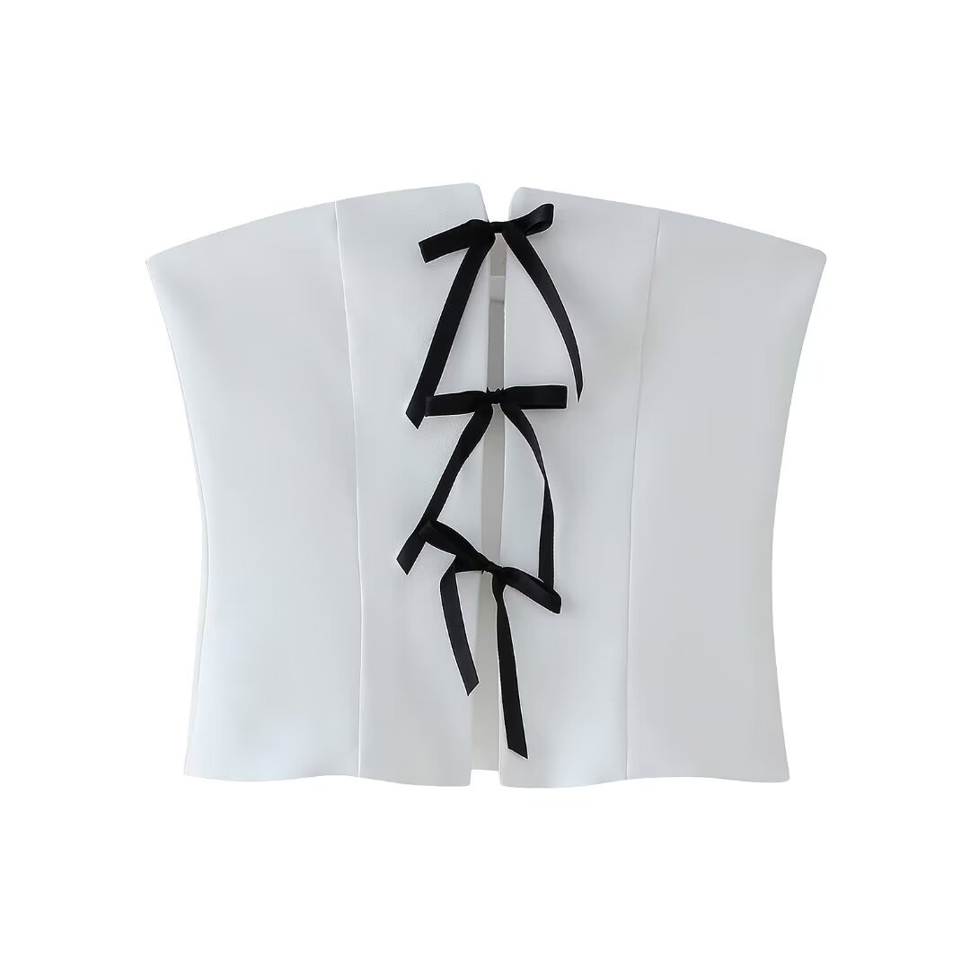2024 Summer Cross-border European and American Women's Bow Strapless Top