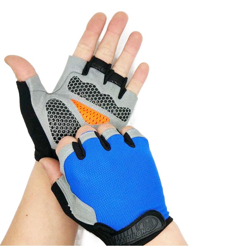 Manufacturer Wholesale Summer Mesh Bicycle Half-Finger Outdoor Sports Cycling Gloves Breathable Non-Slip Sun Protection for Men and Women
