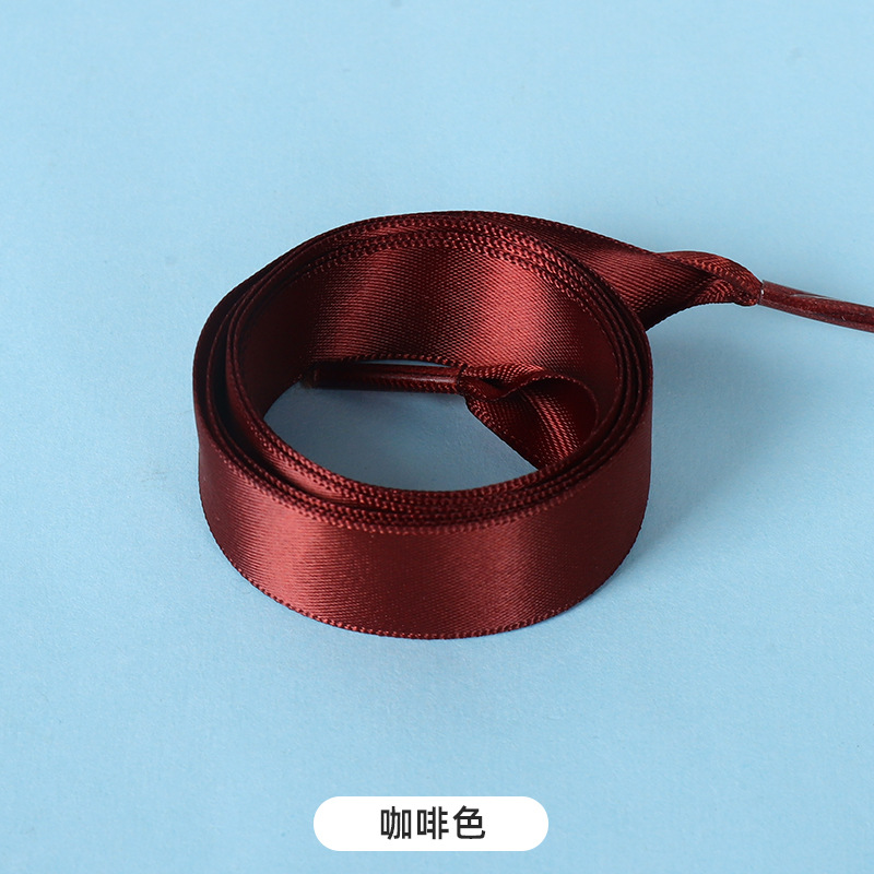 Picture of Silk shoelaces flat lace satin webbing sports small white shoes shoelaces color silk shoelaces 2cm wholesale
