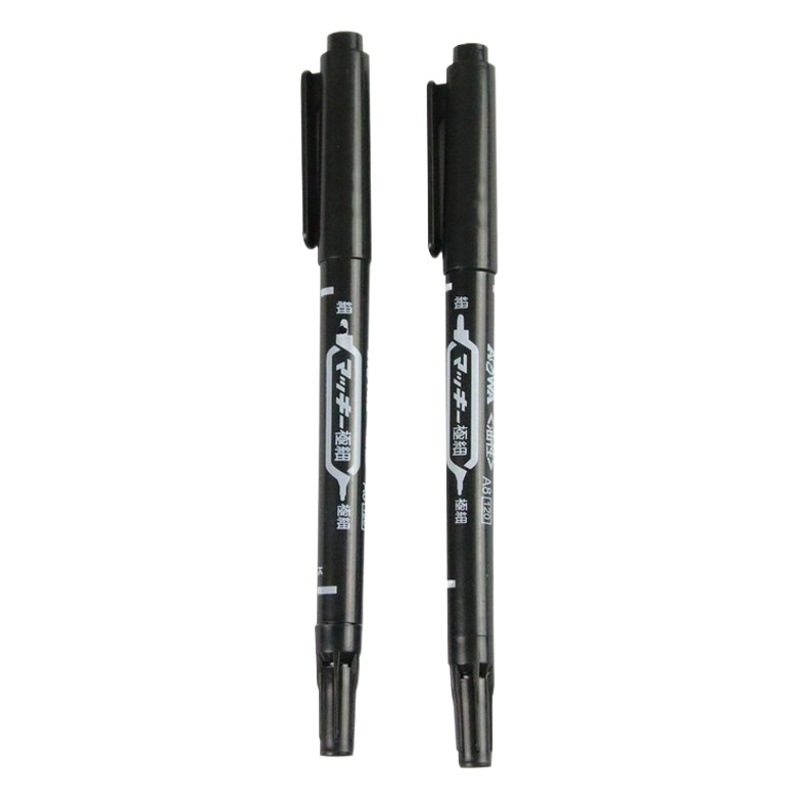 Bulk 120 double-headed water-based marking pen student painting Hook pen mark pen black extremely fine marking pen wholesale