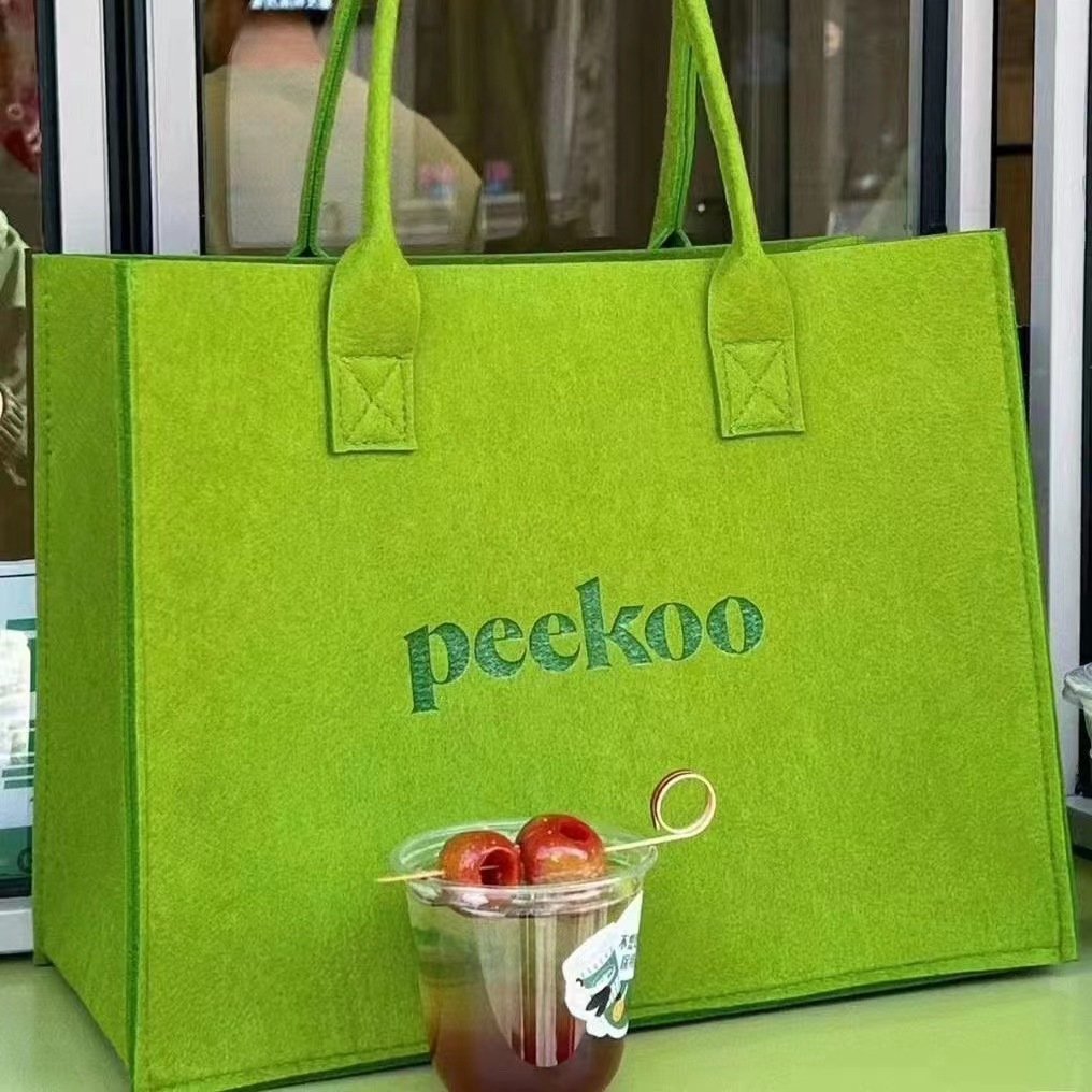 Advertising gift felt handbag hand gift large capacity shopping bag all-match shoulder tote bag commuter bag