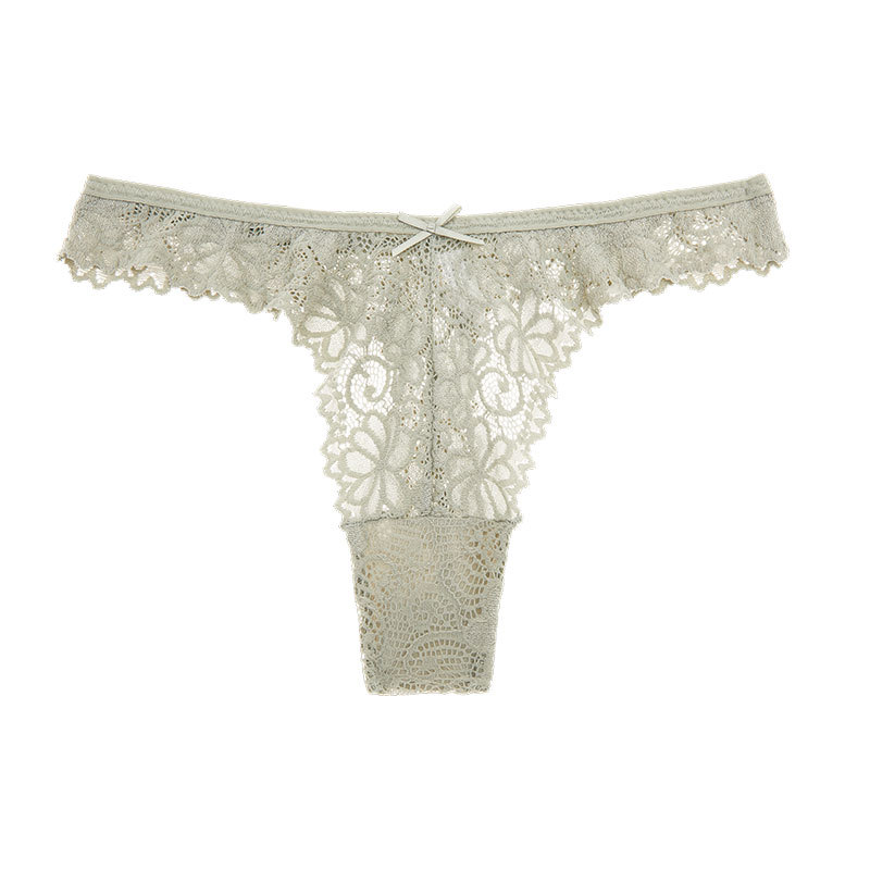 Picture of Thong Women's European and American Foreign trade sexy lace sexy women's underwear Low Waist Seamless transparent hollow T pants