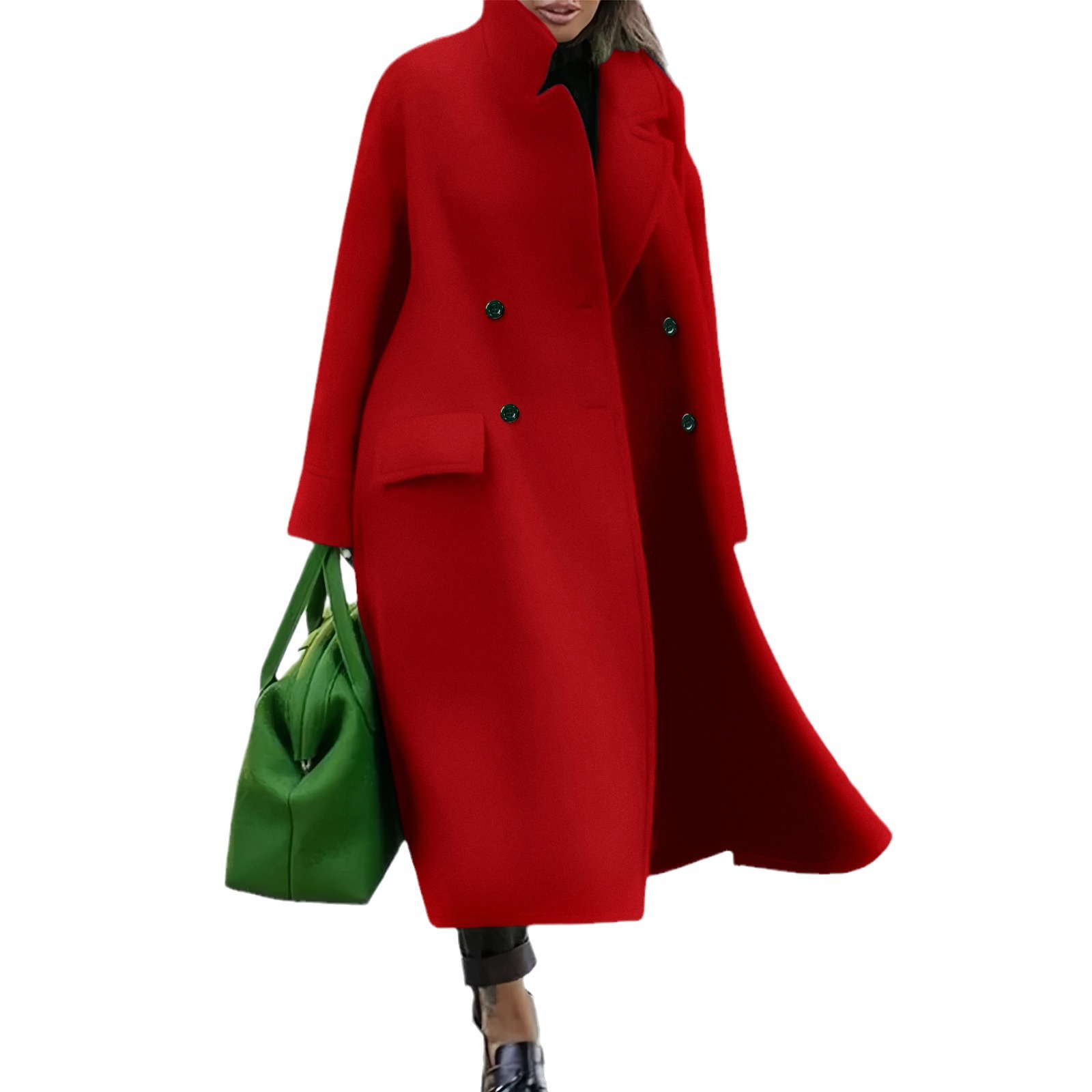 Picture of Amazon Cross-border Foreign Trade Europe and America Explosions Loose Winter and Autumn Women's Woolen Jacket Warm Commuting Elegant Coat