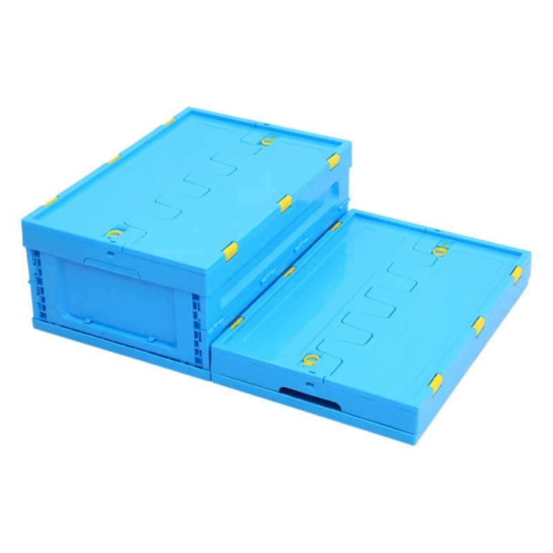 Factory delivery multifunctional plastic folding box 600-230 foldable box with lid fresh food delivery transit