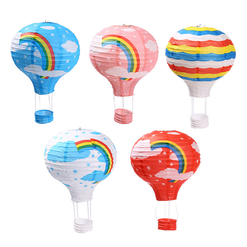 Picture of Hot Air Balloon Paper Lantern Decoration Shopping Mall Store Celebration Kindergarten Corridor Hanging Decoration Birthday Party Celebration Venue Layout