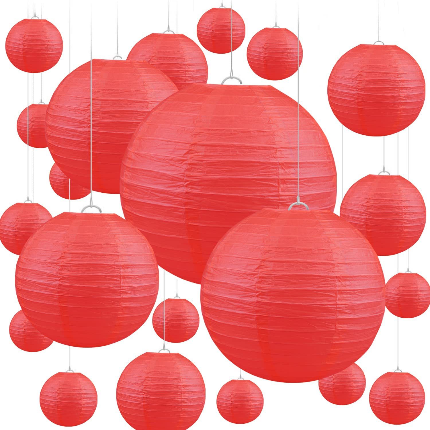 Red paper lantern round lampshade ancient style lantern festival festive wedding letter shop mall window ornaments