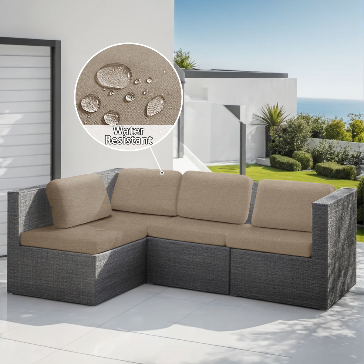 Cross-Border Waterproof Milk Silk Outdoor Sofa Cushion Cover Solid Color Elastic Outdoor Sofa Cover Sofa Cover Universal Spot