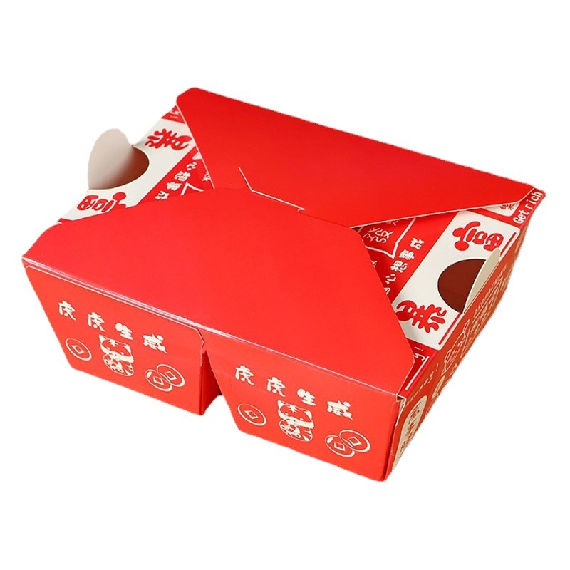 In stock free-discount commercial Korean fried chicken box thickened disposable takeaway chicken chop chicken rice flower packing box food lunch box