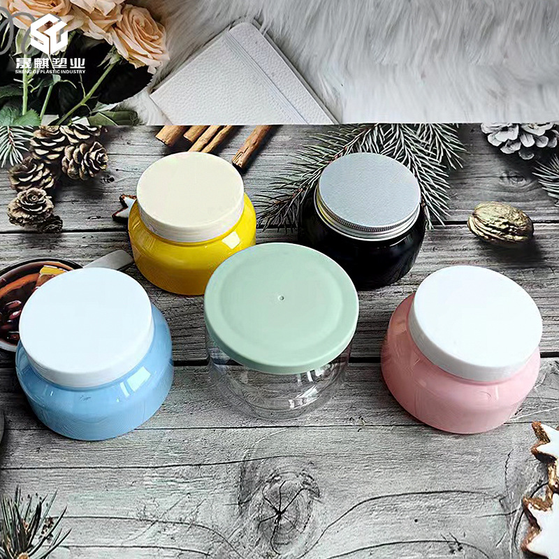 Popular 68-Tooth Scrub Cream Hair Mask Face Cream Bottle Packaging Pet Plastic Vaseline 100g 250g Wide-Mouth Bottle