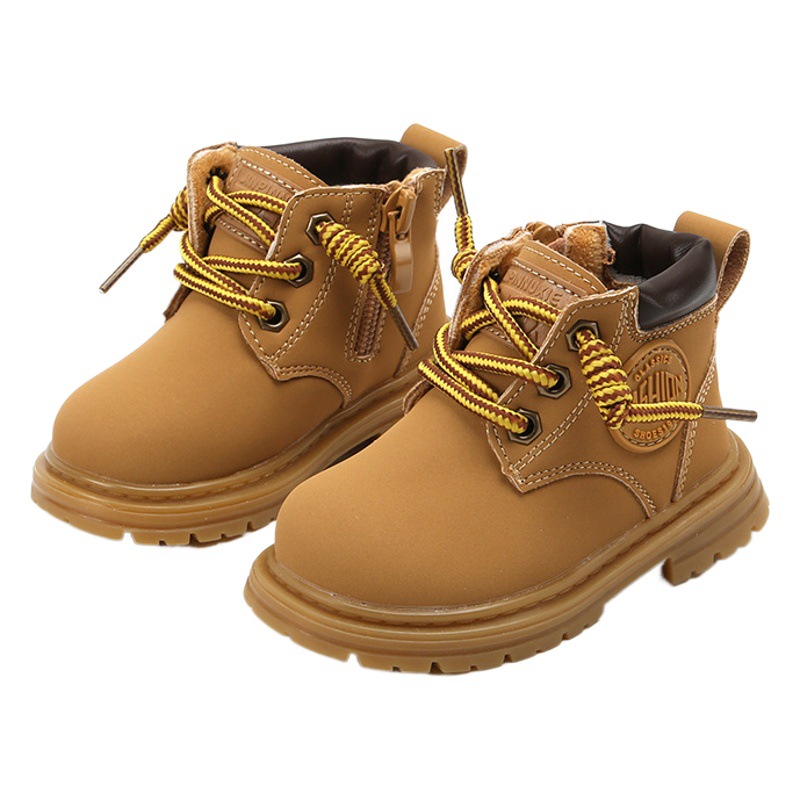 Microphone bear baby children's leather boots fashion rhubarb boots winter cotton boots boys toddler shoes fleece-lined girls baby shoes