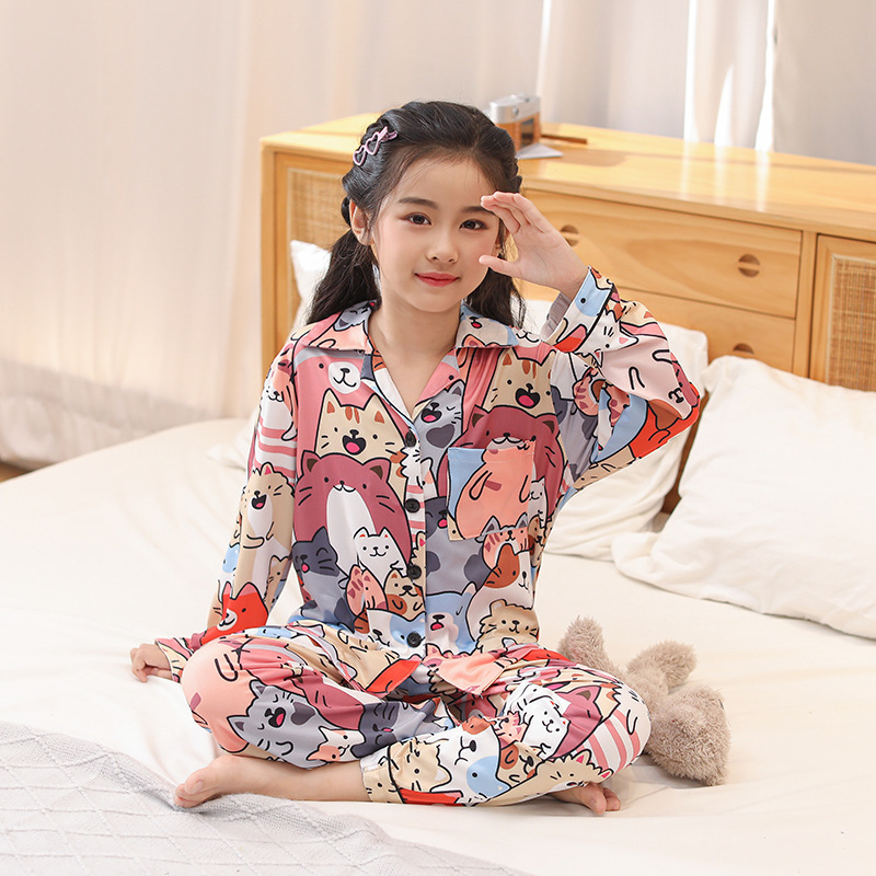 Picture of South Korea children's clothing spring and autumn children's home clothing suit summer long sleeve pajamas women's casual home clothing women's children's clothing wholesale