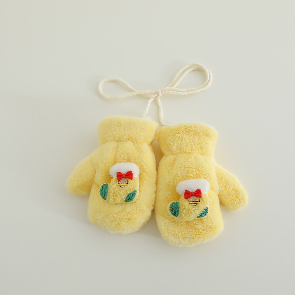 Picture of Children's Gloves Winter fleece-lined Thickened Warm Boys' and Girls' Cute Super Cute Neck Baby Finger Christmas Autumn and Winter