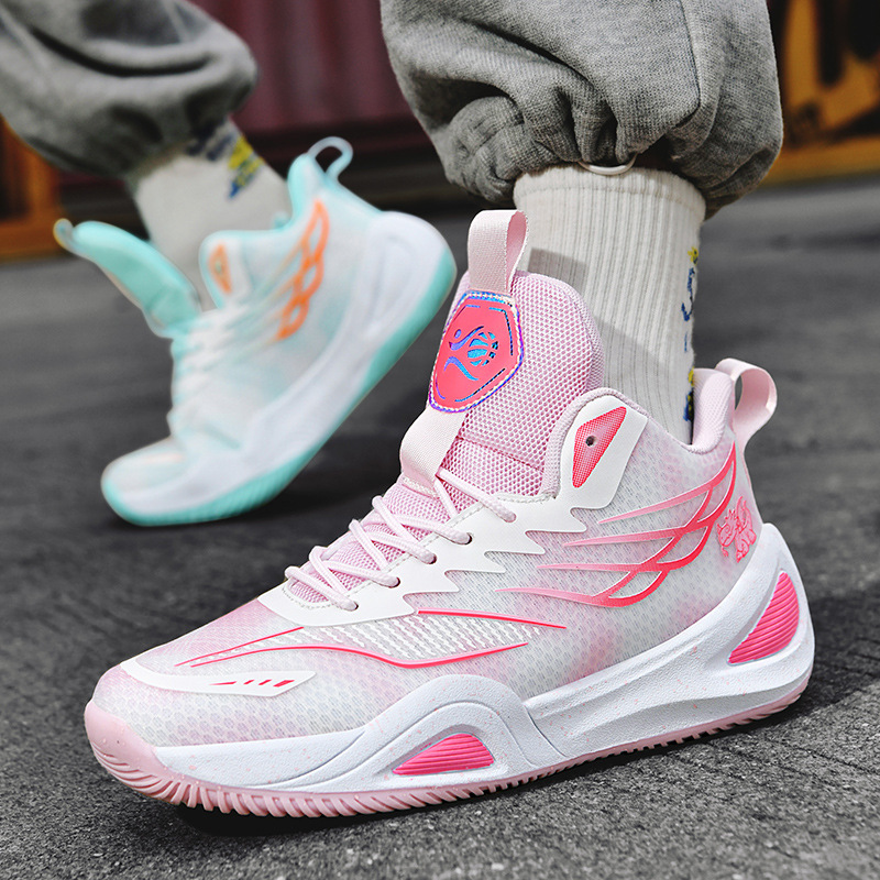 2024 Cross-Border Large Size Basketball Shoes Men's Shoes Non-Slip Breathable Sports Shoes Teenagers Middle School Students Practical Training Shoes