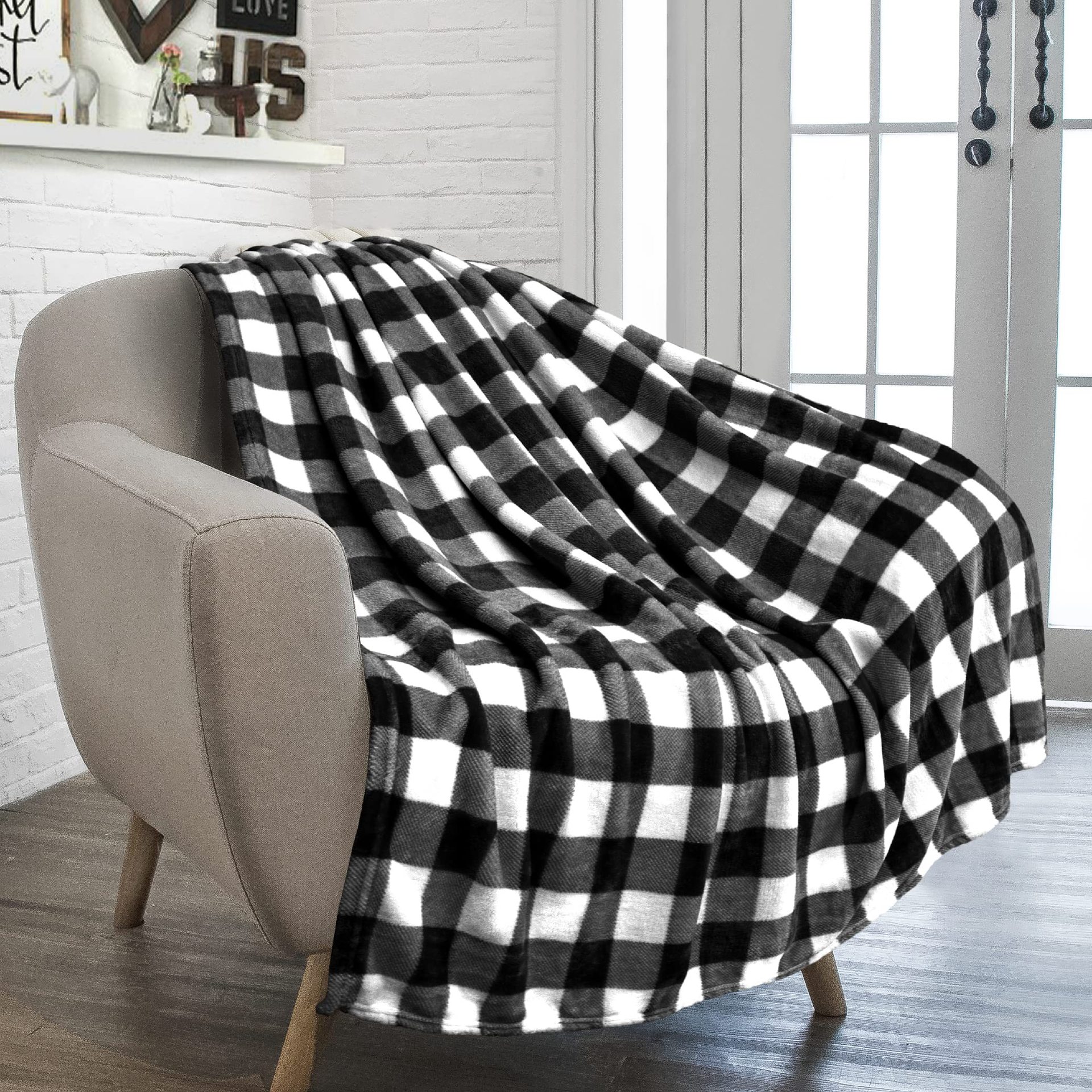 Cross-border Amazon Explosions Black and White Checkerboard Blanket Plaid Flannel Blanket Bed Sofa Blanket Factory Outlet