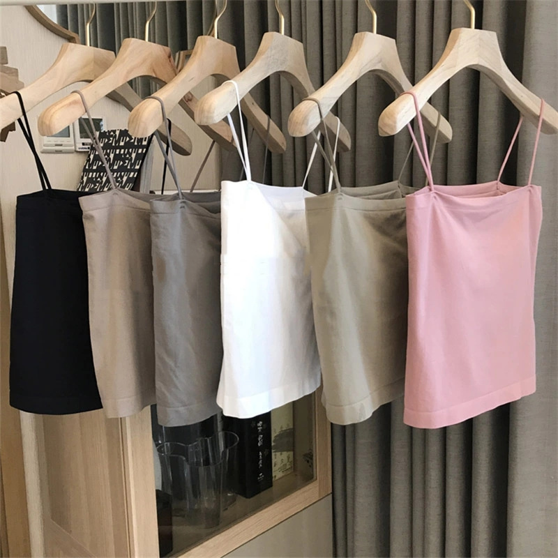 Camisole Vest Thin Chest Wrapping Tube Top Breathable Hot Girl Outer Wear Slim Fit Casual Base Top with Chest Pad Inner Wear