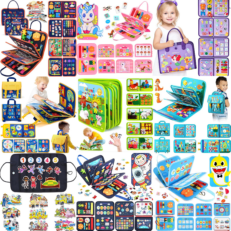 Children's busy board, Amazon Cross-border offers CPC CE certified baby educational early education play felt learning board