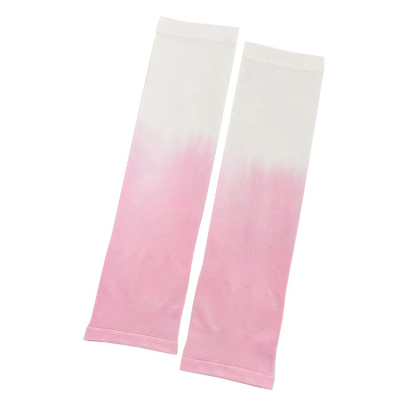 Gradient Color Sunscreen Colorful Ice Sleeves Women's Summer Ice Silk Sleeves Double Color UV Protection Arm ins Fashionable Ice Sleeves