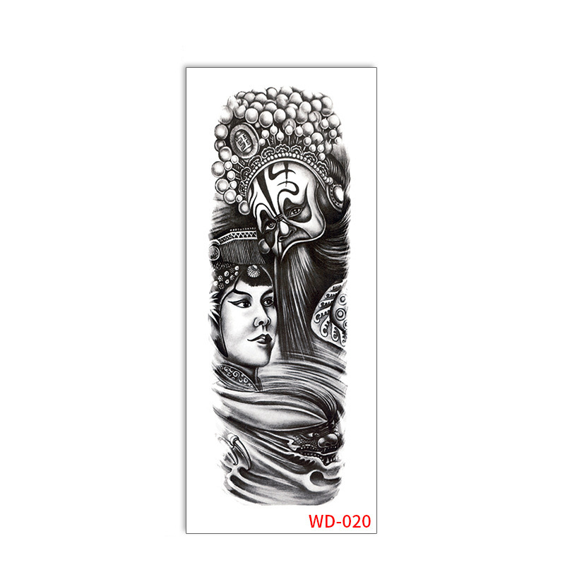 Picture of Full Arm Tattoo Sticker Cross-border New Waterproof Sweat Simulation Cross Buddha Black and White Colorful Personality Full Arm Temporary Tattoo