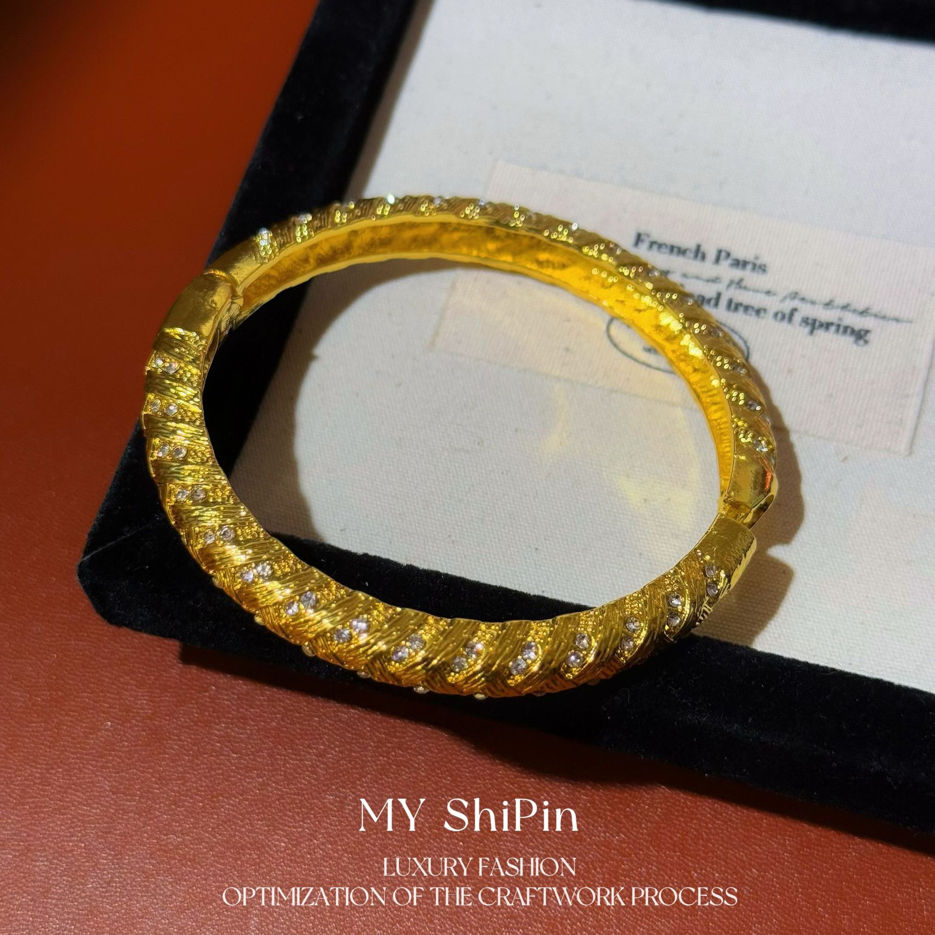 New Chinese Style Golden Wheat Ear Hao Stone Bracelet Retro Light Luxury Elegant Bracelet Distinctive Niche All-match Exquisite Bracelet