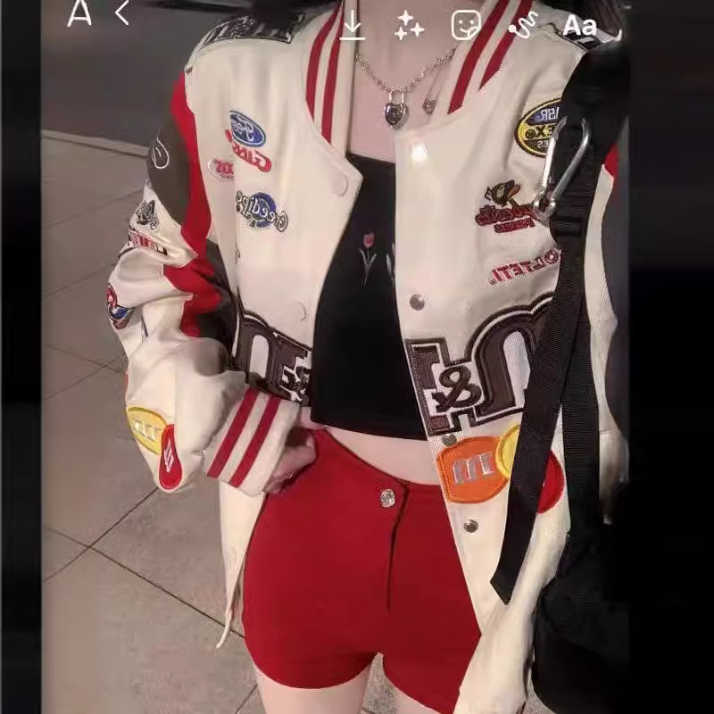 Picture of American-style Biker Jacket Men's Amazon Foreign Trade Retro Hip-hop Loose All-match Couple Baseball Suit New Jacket