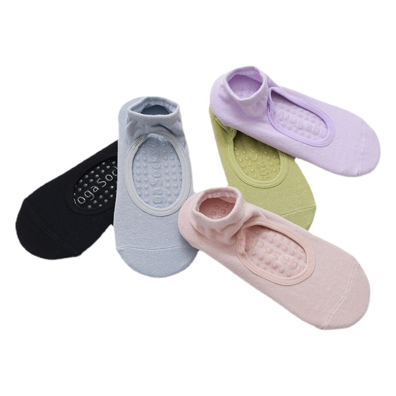 Round Head digging back solid color yoga socks fitness sports socks dance floor socks breathable silicone anti-slip indoor socks