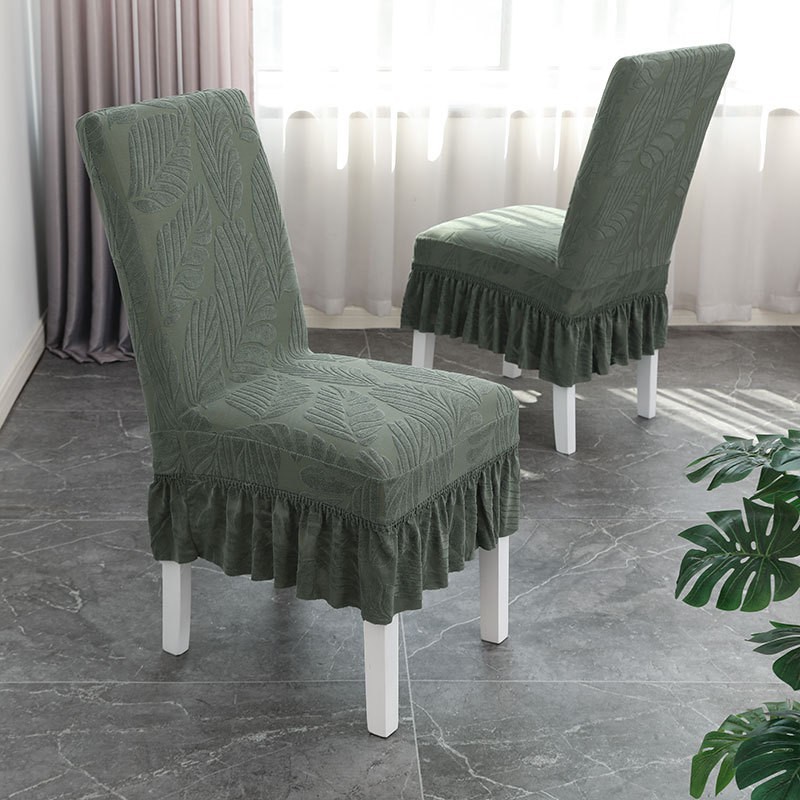 Picture of Four Seasons Universal Household Dining Table Chair Cover Chair Cover Light Luxury Hotel Restaurant Jacquard Skirt Elastic Chair Cover Simple