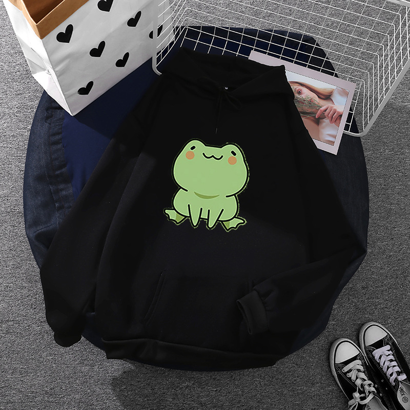 Picture of Wish little frog European and American style cross-border LOGO loose fashion Hoodies women wholesale a generation of hair