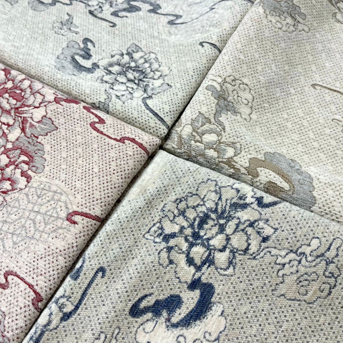 Autumn and winter new peony cloud flower chenille jacquard fabric autumn and winter coat women's luggage decorative fabric