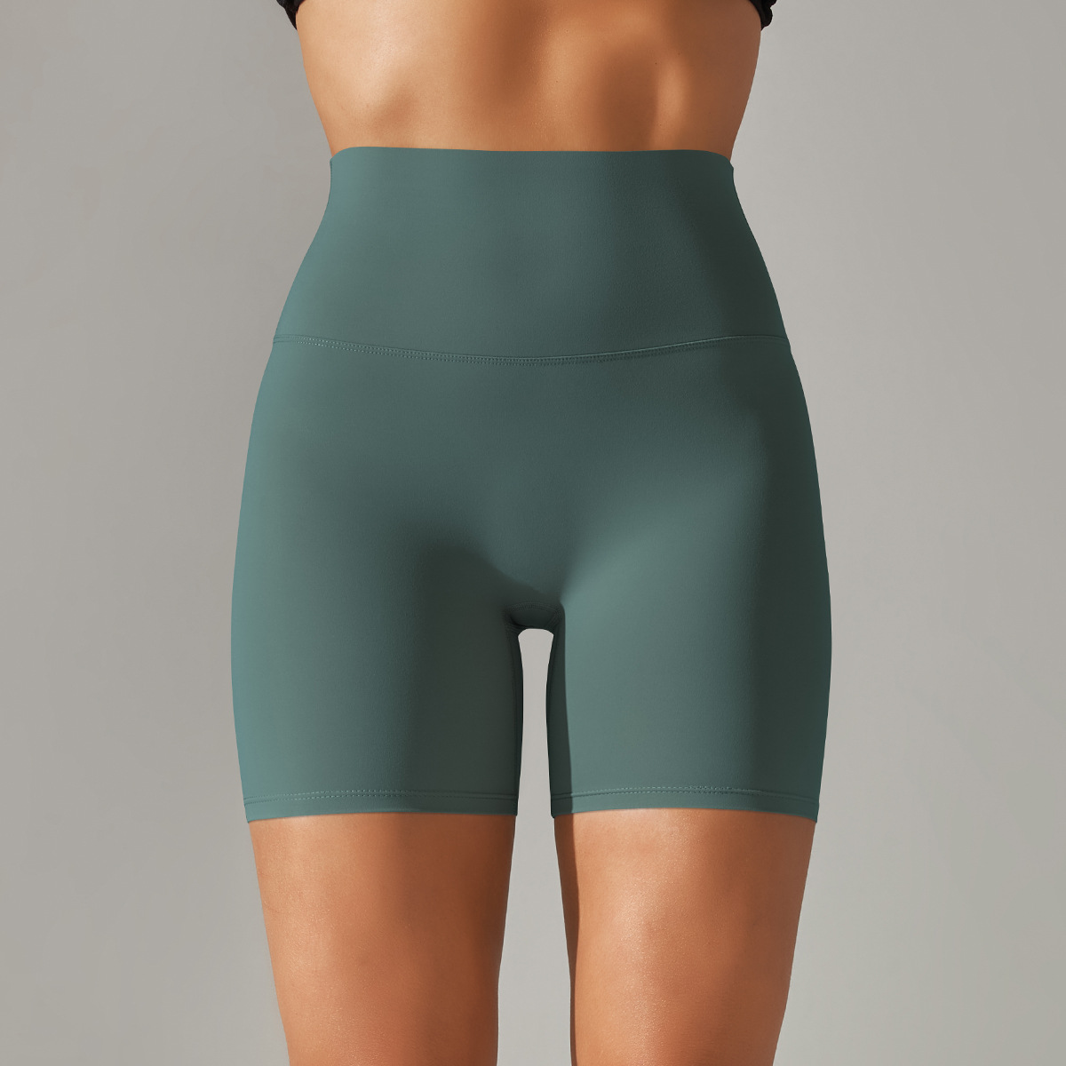 Picture of Spring and Summer New Solid Color Yoga Shorts Double-Sided Brushed Tight-Fitting High-Waist Elastic Sports Fitness Three-Point Yoga Pants for Women