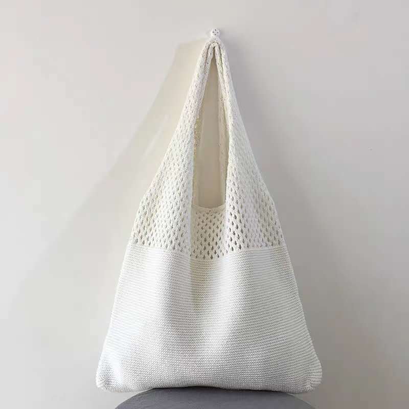 Picture of Cute Knitted Bags 2024 Fashion Hollow Handbags Fashionable and Easiest for Match Shoulder Bags Large Capacity Tote Bags Cross-Border