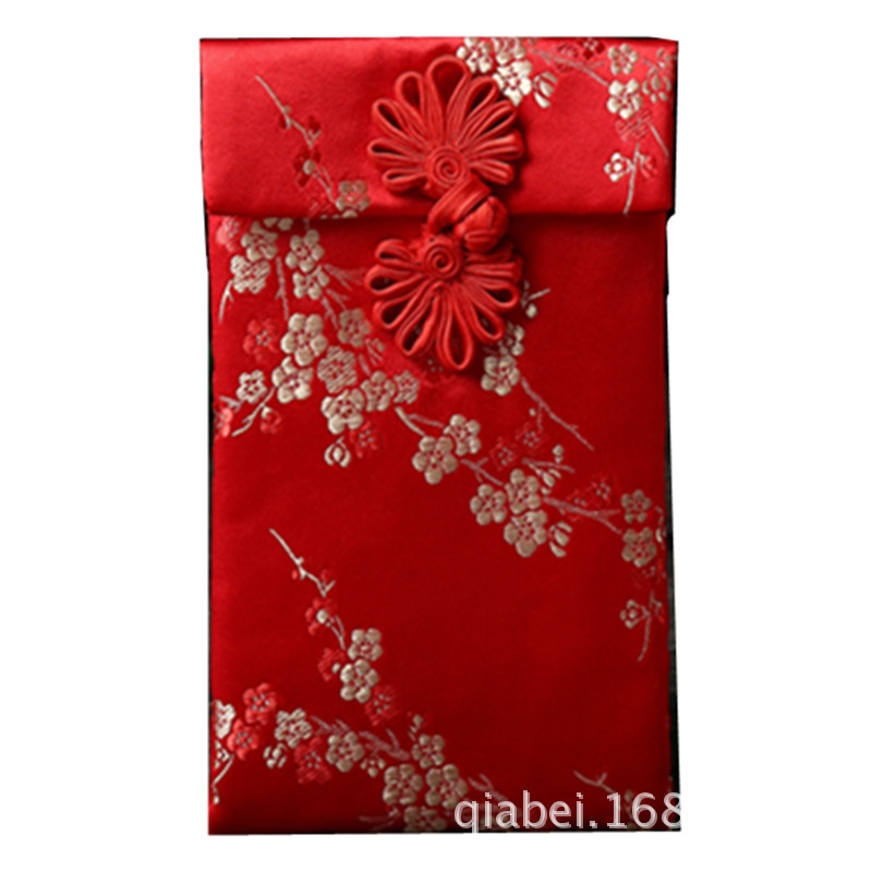 Picture of Creative buckle red envelope fabric brocade printing Li is a wedding change bag Chinese wedding festive supplies wholesale